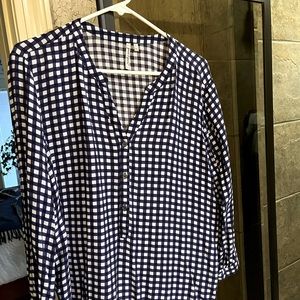 Soft baby blue check top